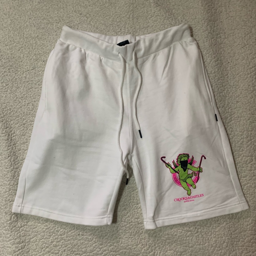 Crooks & Castles White Shorts